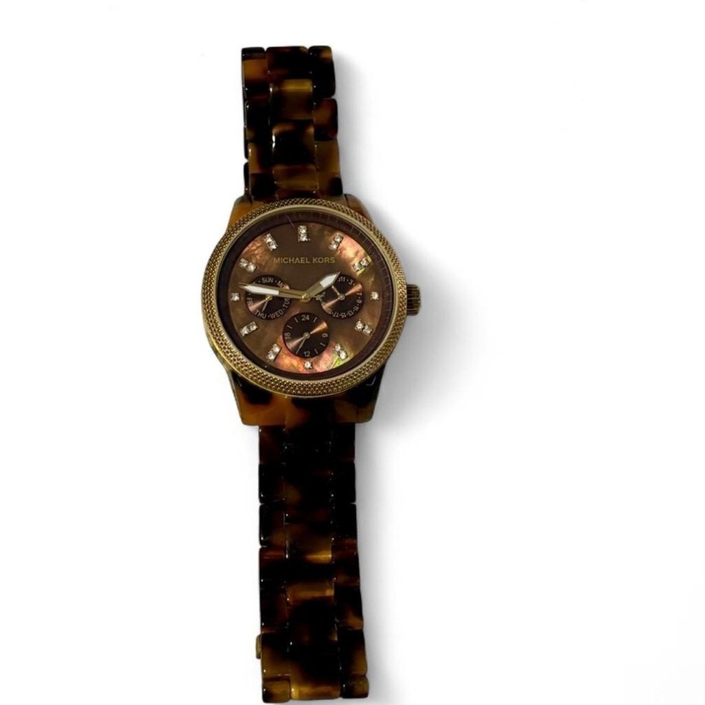 Michael Kors Brown and Gold Tortoise Watch